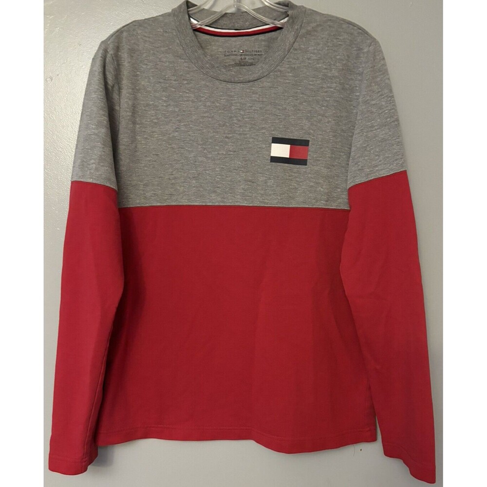 Tommy Hilfiger Long Sleeve Color Block Pullover Light Sleepwear Mens Small